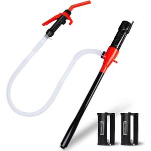 Portable Battery Operated Fuel Transfer Pump,Electric Siphon Pump for Gas,Water, Oil and Diesel Transfer (Red)