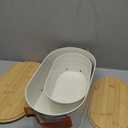 Xbopetda Potato and Onion Storage Bin, Metal Potato Storage with Bamboo Lid & Handle, Potato Bin Onion Holder with Aerating Holes, Kitchen Pantry Storage Bin for Onion Potato Vegetable Produce - White