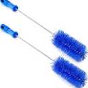 Baderke 2 Pieces Drain Brush Pipe Cleaning Tube Brushes 19.7 Inch Plastic Shower Pipe Flexible Cleaning Tool(Blue,19.7 x 2.4 Inch)