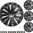19 Inch Wheel Covers for Tesla Model Y Accessories 2024 2023 2022 2021 2020 4 Pcs ABS Material Hubcaps Replacement for Tesla Model Y (Style G) (Gunmetal Gray Smooth-00011)