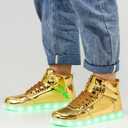 APTESOL Unisex LED Shoes High Top Light Up Sneakers for Women Men, Size 37