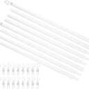 uxcell 2Pcs 46" Blinds Wand Replacement, Combinable Blinds Tilt Wand with Hook, Vertical Blind Rod Stick for Window Curtain Opener Accessory, White