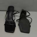 PiePieBuy Womens Kitten Heel Sandals Square Open Toe Ankle Buckle Strap Dress Shoes, 9.5