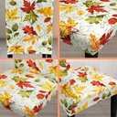 Fall Chair Covers for Dining Room Set of 4 Autumn Maple Leaf Dining Chair Protectors 4 Pcs Stretch Removable Washable Chair Slipcovers 4 Pack for Thanksgiving Home and Party Decor