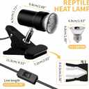 GOZILLA Reptile Heat Lamp, Turtle Lamp with 50W UVA/UVB Turtle Light Bulb, 360°Rotatable Clip Reptiles Basking Light for Amphibian and Reptile Tanks, Terrariums, Cages.(Black)