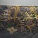 Green and Gold Fractal Flower  Abstract Floral Digital Wall Art  30x40 Gallery Wrapped Canvas Print for Modern Dcor