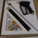 TOOLCY Pressure Washer Gun and Wand with 5 Spray Nozzles, 4000 PSI, 7 GPM, M22 14mm Inlet and M22 15mm Adapter, Car Pressure Washer Extension Wand with 1/4 Quick Connector Coupler (Black)