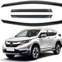 Rain Guards Window Visors 4 Piece Set for Honda CR-V (CRV) 2017 2018 2019 2020 2021 2022 Window Deflectors, Out-Channel Vent Shades (for CRV 17-22 4-Piece Chrome)