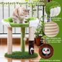 WOOCHPET 20" Small Cat Tree for Kittens, Cute Green Mini Kitty Tower with Removable Washable Perch Bed, 3 Sisal Scratching Posts, Toy Mouse for Small Indoor Cats