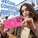 Faiono Magnetic for iPhone 16 Pro Case [Full Camera Protection][Military-Grade Protection][Compatible with MagSafe] Shockproof Protective Slim Phone Case for iPhone 16 Pro, Hot Pink