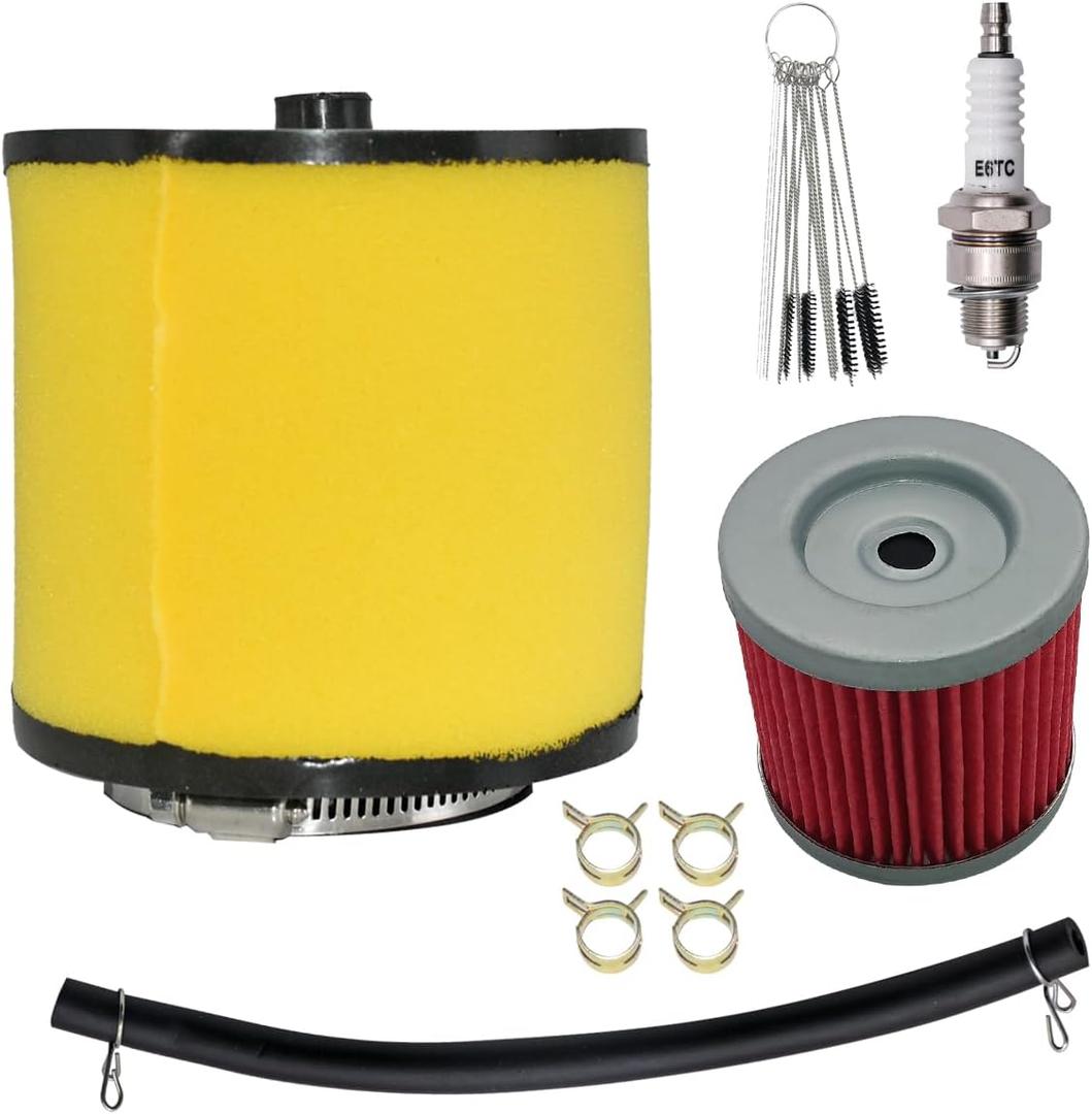 Air Filter kit 17254-HN5-670 for Honda TRX350 Foreman TRX400 TRX450 TRX500 Recon TRX250 Rancher TRX350 Rubicon TRX650 with Oil Filter & Spark Plug