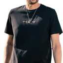230G Heavyweight Smooth Short-Sleeved T-Shirt Men's New Summer Letter Embroidered Bottoming Shirt T-Shirt Black (XL)