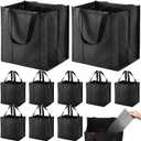 NERUB Set of 10 Reusable Grocery Bags Heavy Duty Shopping Bags Large Grocery Totes with Reinforced Bottom Super Sturdy Handles, Black
