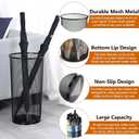 Youeon 2 Pack Large Umbrella Holder, 10.5x20 Inch Metal Mesh Umbrella Stand, Freestanding Bucket for Umbrellas, Canes, Walking Sticks, Wrapping Paper, Entryway, Home, Office, Hotel, Black