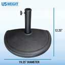 US Weight Half Round 20 lb Patio Umbrella Base - Adjustable Umbrella Stand for Posts up to 1.9 in - Sun and Weather Resistant - Half Round Design with Textured Surface