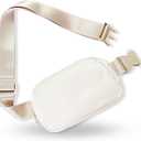 Boutique Belt Bag | Crossbody Fanny Pack for Women Fashionable Cute Mini Everywhere Bum Hip Waist Small Fashion Travel Chest Gold Accessories Adjustable Extended Strap Cream