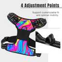 Rnivvi No Pull Dog Harness, Cute Reflective Large Sized Puppy Harness, Adjustable Soft Padded Vest for Large Dogs, Heavy Duty Pet Vest with Easy Control Handle for Walking Training, Rainbow Art, L