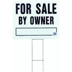 LFS-1 For Sale by Owner Corrugated Plastic Sign w/ H Bracket 19" x 24" Black/White, 1 Piece