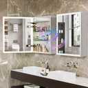 Medicine Cabinet with LED Mirror: 24x20 Wall Mounted Lighted Dimmable Vanity Mirrors with Bluetooth Speaker and Digital Display - Mirrored Bathroom Storage Organizer with 2 Adjustable Glass Shelves