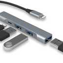 Lightning to USB Hub [Apple MFi Certified] 4-in-1 USB OTG Hub with 3 USB3.0 Port and Fast Charging Port for iPhone/ iPad Compatible with Microphones/ Flash Drive/ Keyboard/ Mouse/ Sound Card