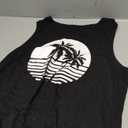 Sun Salt Sand Coconut Tree Sleeveless Mini Dress Women Casual Summer Beach Vacation Dress Workout Tank Dress (Small, Black-02)