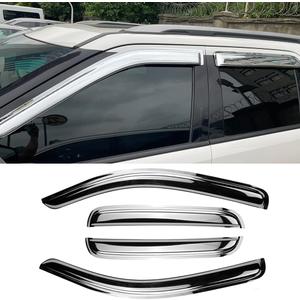 94966Y Chrome Side Window Visor Wind Vent Deflector fit for 2015-2020 Cadillac Escalade ESV,Chevy Suburban,GMC Yukon XL,4pcs Outside Mount Style Shade Sun Rain Guards Set