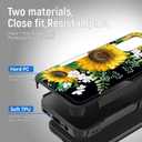 for Galaxy A14 5G Case,Heavy Duty Dual Layer Hybrid Hard PC Soft Rubber Shockproof Protective Rugged Bumper Case for Samsung Galaxy A14 5G 6.6" 2023,Sunflowers Floral Patterns