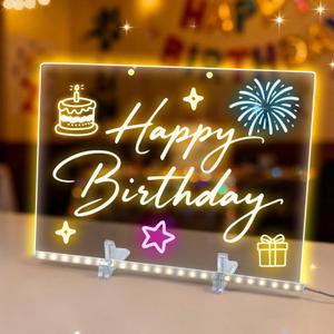 Lumiboard Led Drawing Board,Led Drawing Board,Glowing Acrylic Dry Erase Board with Light,4 Modes & 7 Colors& 7 Markers(13.8 * 9.8 Inches)