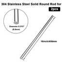 16 inches Long 3/8" Diameter 304 Stainless Steel Solid Round Rod forMetal Solid Shaft Rodsfor DIY Craft & Metal Working - 2pcs