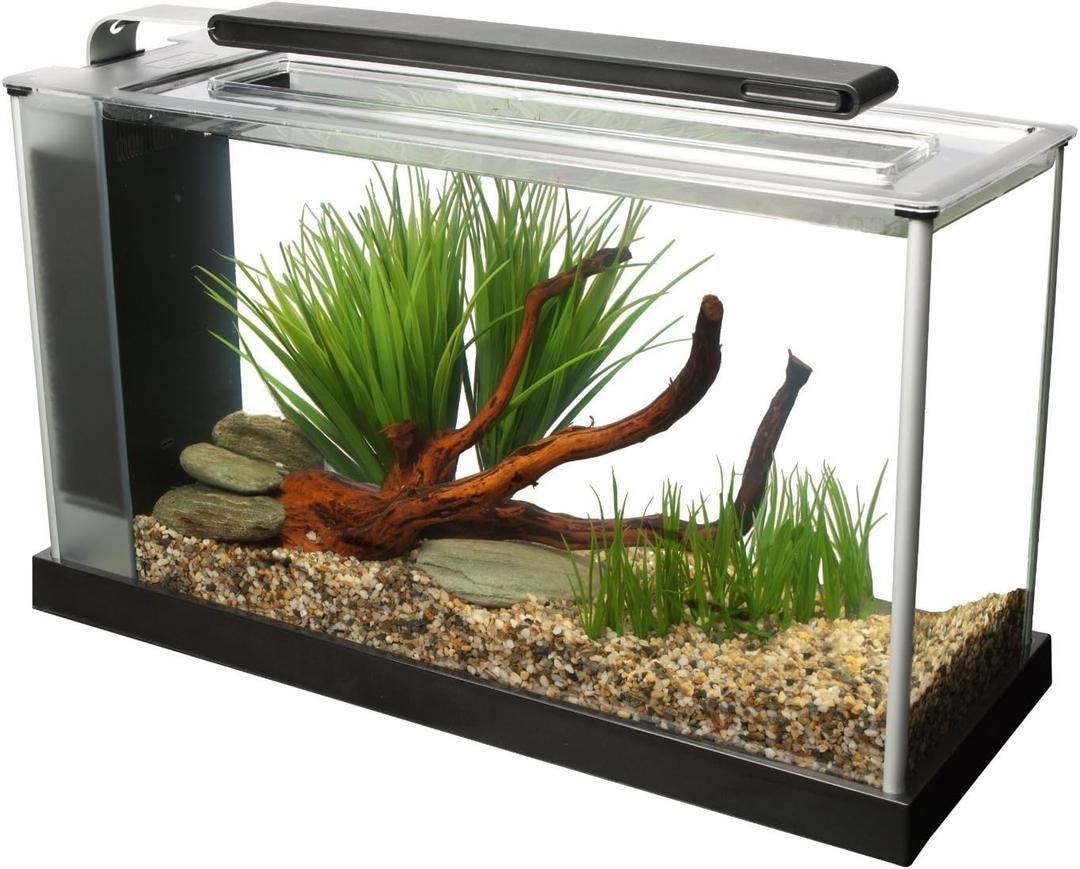 Fluval SPEC Aquarium Kit, Aquarium with LED Lighting and 3-Stage Filtration System, 5-Gallon, Black