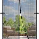 Magnetic Screen Door, Fits 34'' x 82'' Door(Mesh Size 36'' x 83''), Scratch-Proof Polyester, Keep Annoying Creatures Out, Pet Friendly, with Unique Keep Open Straps if Don't Need Close, Black