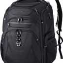 KROSER TSA Friendly Travel Laptop Backpack 18.4 inch XXXL Gaming Backpack Water-Repellent College Daypack Business Backpack with RFID Pockets & USB Port for Men/Women-Black