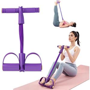Pedal Resistance Bands with Handles for Women, 6Tube Durable Pedal Exerciser for Home & Office Workout, Natural Rubber Resistance Band for Full Body Toning, Training Abdomen, Waist, Arms & Legs