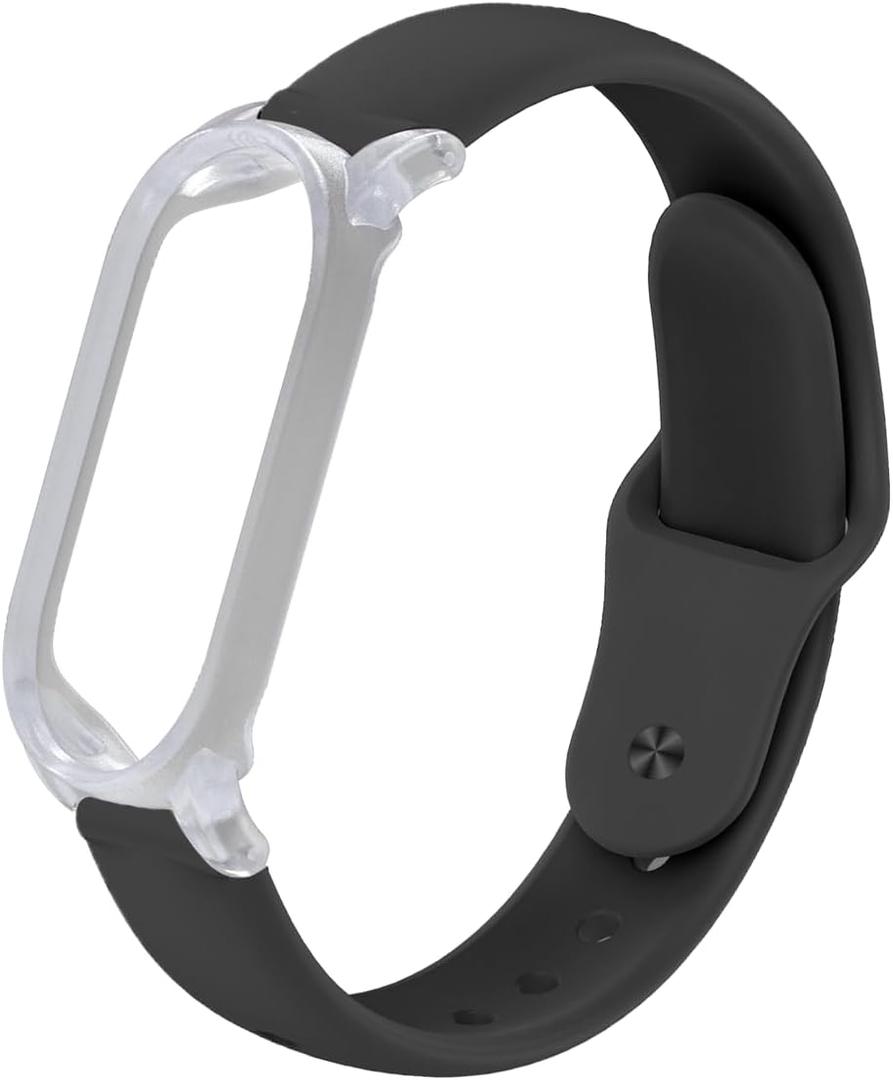 TUDIA Snap On PC Case with Adjustable Silicone Wristband Compatible with PLAUD NotePin AI Voice Recorder [for 5.6"8.5" Wrists] Comfort Lightweight Wearable Strap Secure Fit Accessories - Black