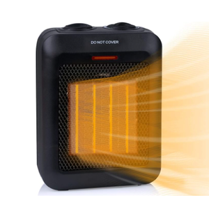 Profusion  Portable Electric Space Heater 1500W/750W, Ceramic Room Heater with Tip-Over and Overheat Protection, 200 sq. Ft Fast Heating for Indoor Desk Office Floor (Jet Black)