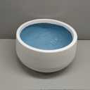 Kante 19.6" Dia Round Concrete Planter, Outdoor Indoor Garden Plant Pots with Drainage Hole and Rubber Plug, Modern Curvaceous Design, Pure White