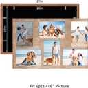 YESKAY 6 Picture Frame Collage 4x6 for Wall Decor,6 Opening 4 x 6 Collage Photo Frames Rustic Brown Multiple Picture Frames with Real Glass 1 Pack(OD:11X17in)
