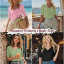 3 Pack Women's V Neck T Shirts Half Sleeve Summer Casual Tops Loose Straight Hem Basic Tees Trendy Outfits (XL)