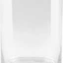 6" Wide 8" High Large Hand Blown Sturdy Clear Cylinder Glass Vase, Centerpiece Flower Vase for Rose, Tulip, Boquets, Hurricane Candle Holder (1, 6"x8")