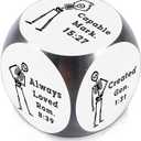 Valentines Basket Stuffers for Women Men - Spooky Gothic Valentines Day Gifts for Women Men, Goth Dancing Skeleton Dice with Bible Verses, Unique Christian Skeleton Decision Dice