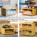 ETMI Bamboo Bread Box for Kitchen Counter-Large Capacity Bread Storage Container Farmhouse Bread Box with Window Bread Holder, 9.4 "x15.7"