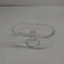 Luxshiny Footed Fruit Serving Tray: 9.7" European Style Dessert Display Platter for Fruits Snacks and Appetizers - Decorative Serving Tray for Parties Weddings and Home Decor (24.8x12.8cm) Glass