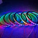 6PCS 8" Dream Color Chasing Car LED Speaker Decorative Light Kit Dancing Flow Series Spacer Ring Light Wireless Bluetooth App Controlled (6)