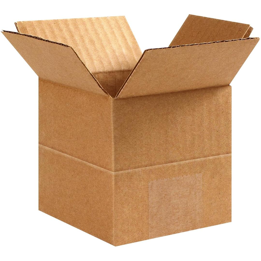 Tape Logic Shipping Boxes Multi-Depth 4"L x 4"W x 4"H, 25-Pack | Corrugated Cardboard Box for Packing, Moving and Storage (Kraft)