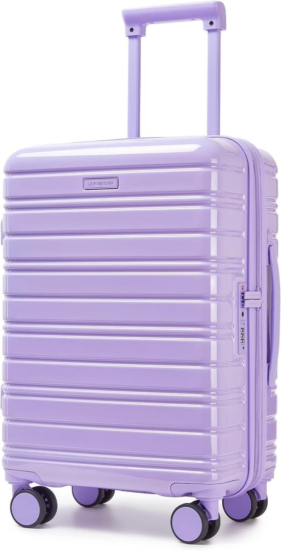 LARVENDER Carry On Luggage 22x14x9 Airline Approved, 20 Inch Expandable PC+ABS Hardside Suitcase Carry On Luggage with Spinner Wheels TSA Lock for Women Men (Lavender)
