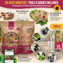 55 Vegetable Seeds Variety Pack - 35,600+ Non-GMO Heirloom Seeds for Planting Vegetables and Fruits in Individual Seed Packets, Home Garden Seeds for Hydroponic, Indoor and Outdoors Gardening (EXP 08/18/26)