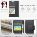FLIPALM Wallet Case for Samsung Galaxy S25 FE, RFID Blocking Credit Card Holder, PU Leather Folio Flip Kickstand Protective Shockproof Cover for Galaxy S25 FE (Black)