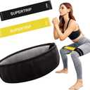 Supertrip Resistance Loop Bands with Protective Sleeves Booty Bands for Women Men 2 Pack Latex Resistance Bands and 1 Pair Non-Slip Functional Sleeves Nylon Webbing Neoprene Padding