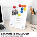 2 Pcs Magnet Board, Magnetic Board, 11"x7.8" Metal Magnetic Bulletin Board, Samll Magnet Display Board with Memo Sheets and Magnets for Home, School, Kitchen, Office(Square, White)