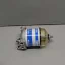 Single Diesel Fuel Filter Assembly With Glass Bowl Compatible With Ford Massey Ferguson Vehicle Tractor 2000 2610 3610 4610, 133 135 140 145 165 168 175 178 Replaces# 7111-296, C7NN9162B